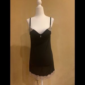 Victoria secrets négligée black with lace vintage style adjustable straps